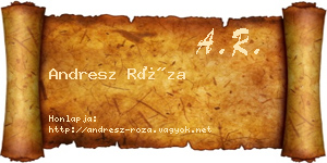 Andresz Róza névjegykártya